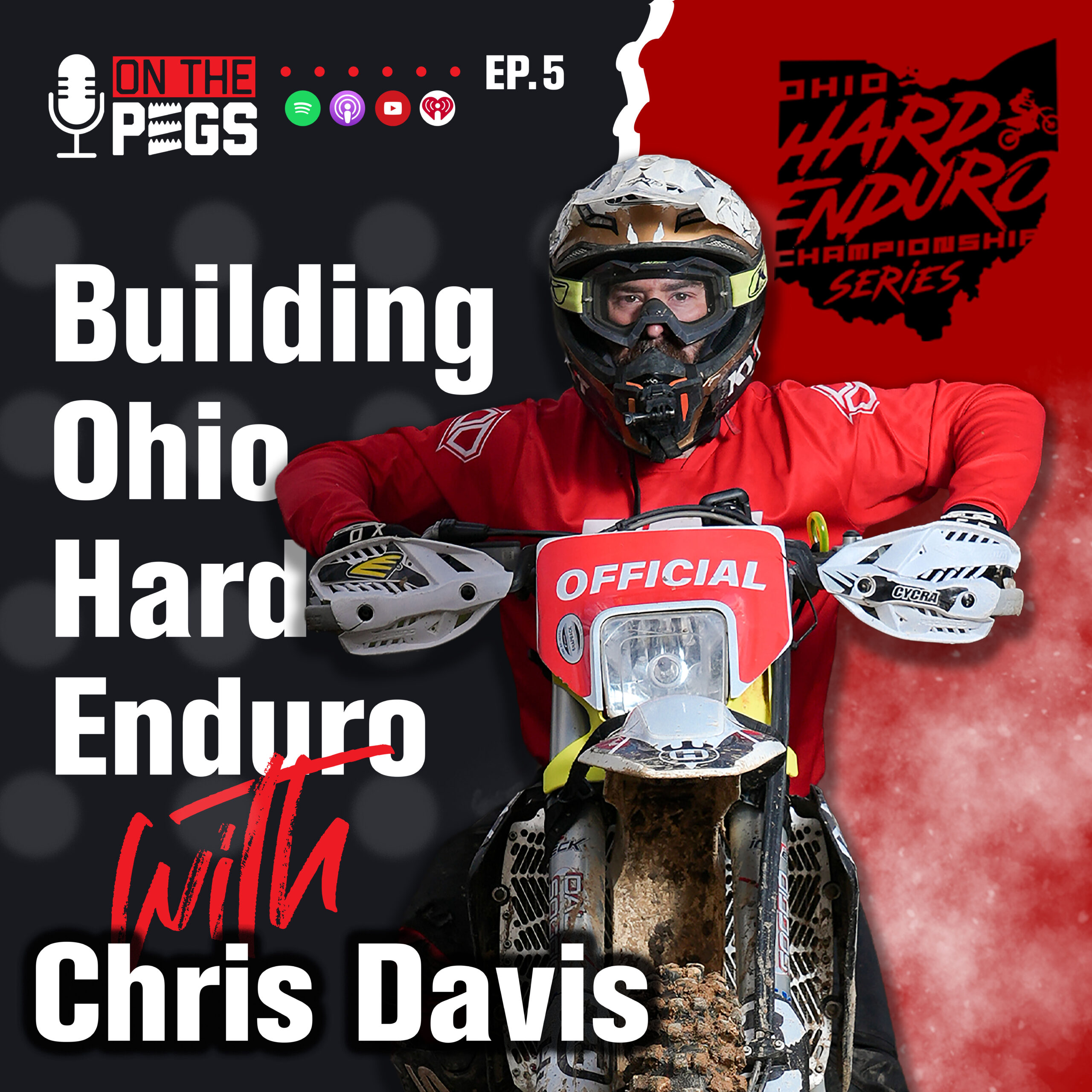 OTPodcast Ep 5 - Chris Davis_Building Ohio Hard Enduro_sm On the Pegs Podcast cover - episode 5 with Chris Davis